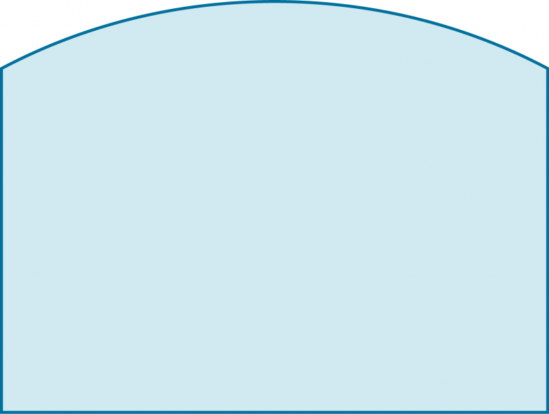 Vetro ceramico per GODIN (arrotondato sulla parte alta) x CANADIEN Dim. 465 x 264/217 x 4 mm