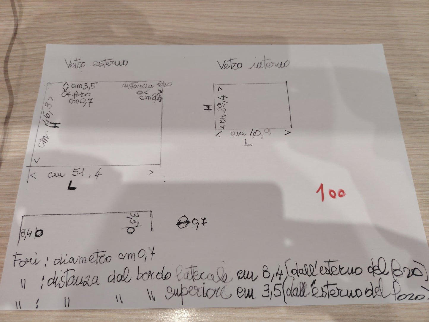 2 vetri temperati come disegno spessore 4mm filo lucido, spedizione gratuita.
