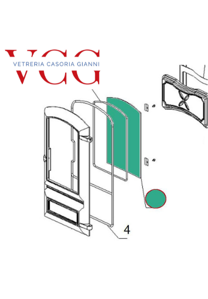 VETRO CERAMICO SAGOMATO compatibile x NORDICA/DAL ZOTTO x modellI Fiorella, Giulietta 22,1cm x 31,2 cm ALTRI MODELLI COMPATIBILI IN DESCRIZIONE