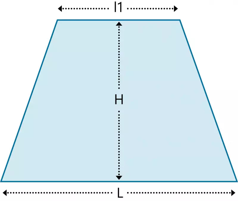 Vetro ceramico UNIVERSALE, misura compatibile x modello INVICTA CHAMANE (trapezio) 56,5 cm x 41 cm/35 cm