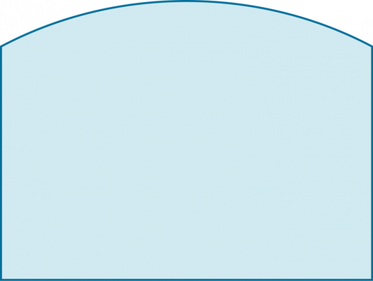 Vetro ceramico per GODIN (arrotondato sulla parte alta) x CANADIEN  Dim. 465 x 264/217 x 4 mm